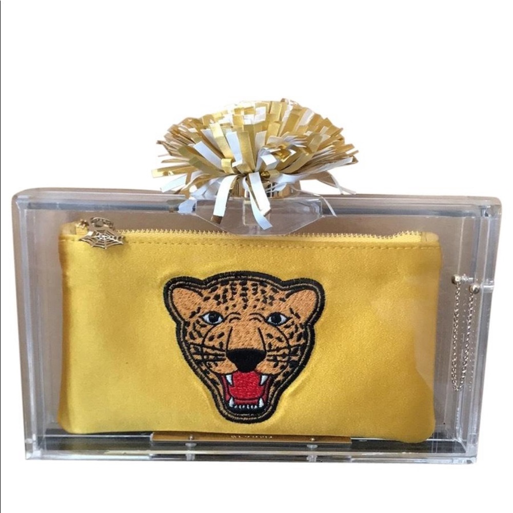Charlotte Olympia cheerleader clutch.
